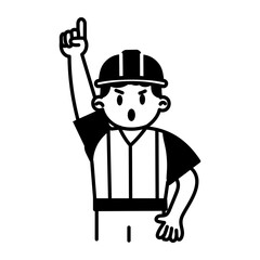 A hand drawn style icon of referee

