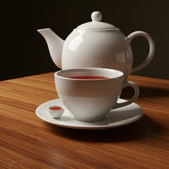Elegant Teapot and Cup Set A Still Life Photography