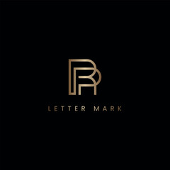 Abstract Luxury RP PR Monogram Logo Design, Elegant Lettermark Logo Template.