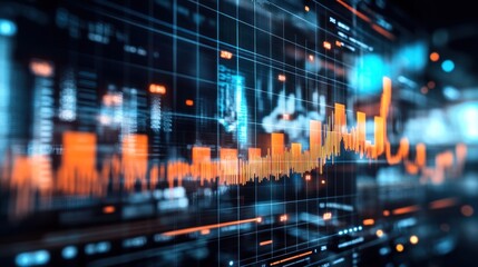 Data visualization showing stock market trends and analysis in a digital format