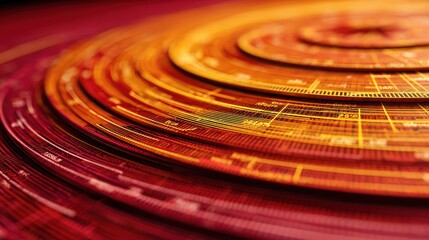 Detailed concentric circles with vibrant colors representing data and technology concepts