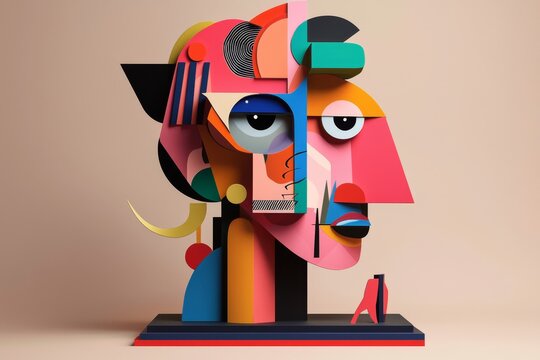 This artistic creation showcases an expressive combination of color and form.