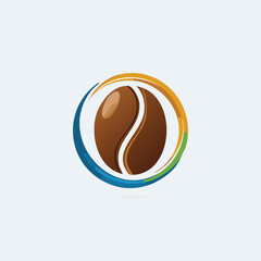 Minimal Coffee Bean Logo Design – Clean Vector Emblem for Coffee Brand or Cafe

