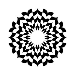 Abstract Radial Geometric Floral Pattern. Decorative Design Element. 