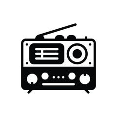 Black solid icon for radio