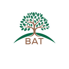 Initial BAT Letter Linked Logo for business and company identity. Modern BAT Letter Logo Vector Template with modern trendy golden logo.
