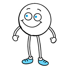 Minimalist Cartoon Circle Character Illustration