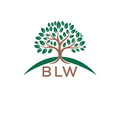 Initial BLW Letter Linked Logo for business and company identity. Modern BLW Letter Logo Vector Template with modern trendy golden logo.

