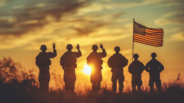 Soldiers Saluting National Flag - Reserves Day Tribute - Powered by Adobe