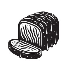 Black Meatloaf Silhouette Vector, High Quality Illustration on White Background