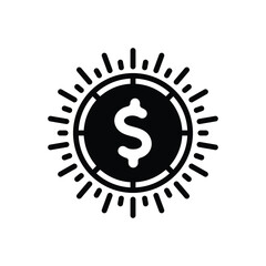Black solid icon for currency