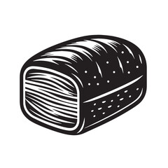 Black Meatloaf Silhouette Vector, High Quality Illustration on White Background