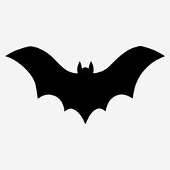 Halloween bat icon silhouette  vector design isolated on white background.