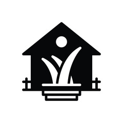 Black solid icon for greenhouse