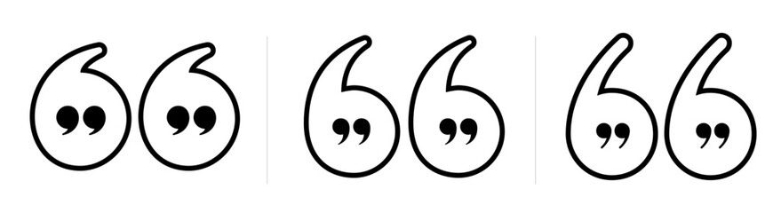 Testimonial template, Quotation mark and symbol, speech punctuation, excerpt commas, double comma. Remark button , Quote, Review, Feedback, rate us, commas on white background, testimonial icon set