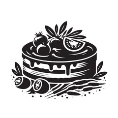 Black Moussaka Silhouette Vector, High Quality Illustration on White Background