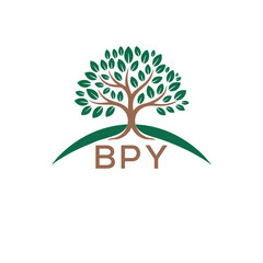 Obraz premium Initial BPY Letter Linked Logo for business and company identity. Modern BPY Letter Logo Vector Template with modern trendy golden logo. 