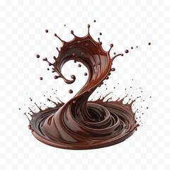 realistic 3d smooth dark chocolate liquid splash in different style 