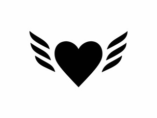 Heart with wings graphic vector illustration winged heart emblem love symbol valentine element icon design