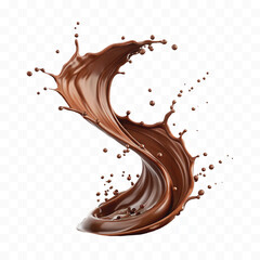 realistic 3d smooth dark chocolate liquid splash in different style 