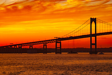 Claiborne Pell Bridge sunset