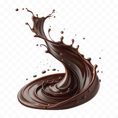 realistic 3d smooth dark chocolate liquid splash in different style 