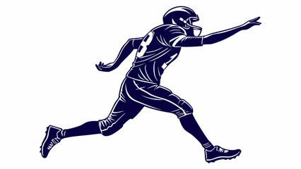 American Football Player Silhouette Vector – Dynamic Sports Action Graphic for Athletic Designs and Posters