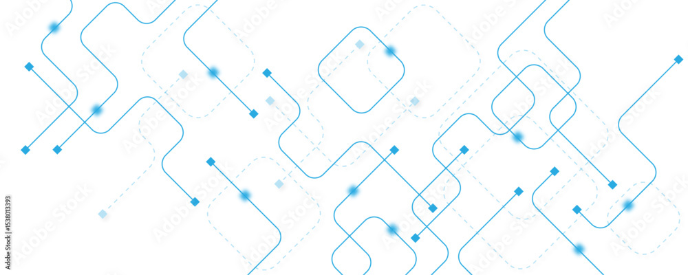 Fototapete abstract futuristic technology background. technology background with crossed lines and dots.