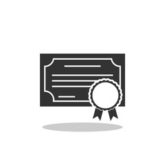 Certification document icon with shadow