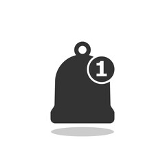 Notification bell icon with shadow