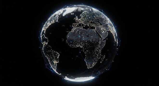 Earth planet gray scale image