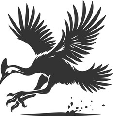 Cassowary vector drawing bird animal silhouette illustration