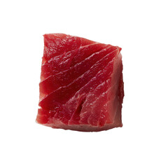 Fresh, high quality tuna steak with vibrant red color, showcasing its marbled texture and freshness, perfect for culinary dishes Transparent background or png