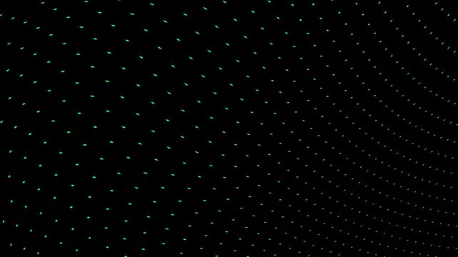 Abstract wavy half tone dots pattern animation on black background 