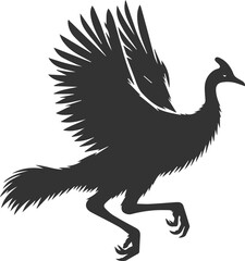 Cassowary vector drawing bird animal silhouette illustration