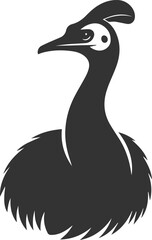 Cassowary vector drawing bird animal silhouette illustration