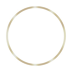 Classic, Elegant, and Glossy Gold Round Text Frame, Isolated on White 