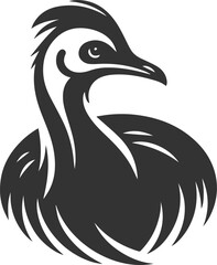 Cassowary vector drawing bird animal silhouette illustration