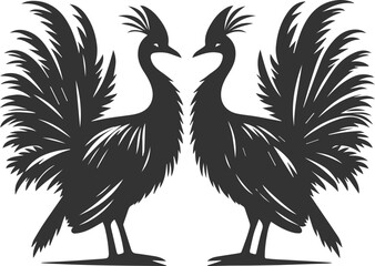 Cassowary vector drawing bird animal silhouette illustration