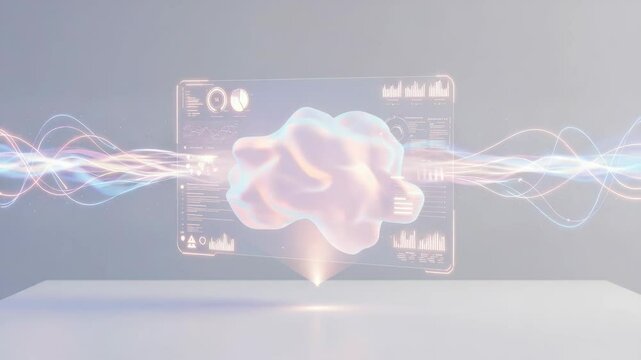 Abstract glowing data cloud visualization