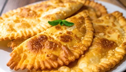 Juicy cheburek on a plate