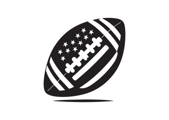 American football ball Silhouette Black Vector Illustration