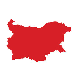 Fototapeta premium Map of Bulgaria, sign silhouette. World Map Globe. Vector Illustration isolated on white background. Europe continent.