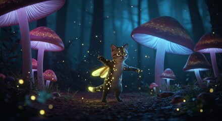 Fantasy mushroom forest background