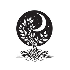 Black Pad Thai Silhouette Vector, High Quality Illustration on White Background