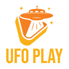 ufo play flat minimalist logo design