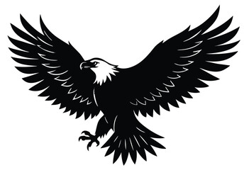 Fototapeta premium Bald eagle silhouette vector illustration isolated icon simple bird design in flat style