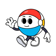 Vector Beach Ball Character Waving