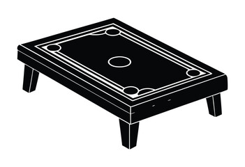 Carrom board silhouette vector illustration simple design for game for sports icon