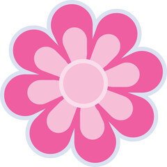 Pink Flower Icon Vector